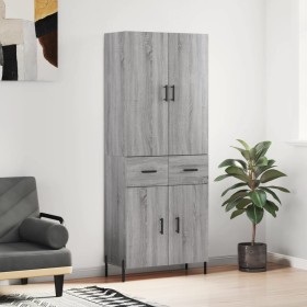 Aparador alto madera contrachapada gris sonoma 69,5x34x180 cm de , Aparadores - Ref: Foro24-3198159, Precio: 172,76 €, Descue...