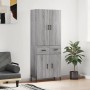Aparador alto madera contrachapada gris sonoma 69,5x34x180 cm de , Aparadores - Ref: Foro24-3198159, Precio: 172,76 €, Descue...