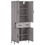 Aparador alto madera contrachapada gris sonoma 69,5x34x180 cm de , Aparadores - Ref: Foro24-3198159, Precio: 172,76 €, Descue...