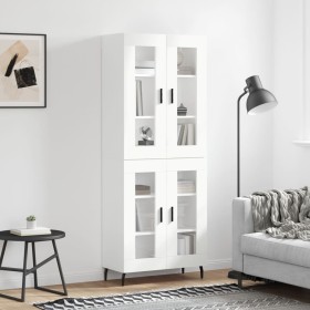 Aparador alto madera contrachapada blanco 69,5x34x180 cm de , Aparadores - Ref: Foro24-3198289, Precio: 189,75 €, Descuento: %