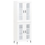 Aparador alto madera contrachapada blanco 69,5x34x180 cm de , Aparadores - Ref: Foro24-3198289, Precio: 189,75 €, Descuento: %