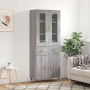 Aparador alto madera contrachapada gris sonoma 69,5x34x180 cm de , Aparadores - Ref: Foro24-3198519, Precio: 161,52 €, Descue...