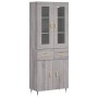 Aparador alto madera contrachapada gris sonoma 69,5x34x180 cm de , Aparadores - Ref: Foro24-3198519, Precio: 161,52 €, Descue...