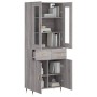 Aparador alto madera contrachapada gris sonoma 69,5x34x180 cm de , Aparadores - Ref: Foro24-3198519, Precio: 161,52 €, Descue...