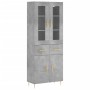 Aparador alto madera contrachapada gris hormigón 69,5x34x180 cm de , Aparadores - Ref: Foro24-3198525, Precio: 163,08 €, Desc...