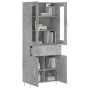 Aparador alto madera contrachapada gris hormigón 69,5x34x180 cm de , Aparadores - Ref: Foro24-3198525, Precio: 163,08 €, Desc...