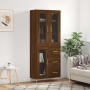 Aparador alto madera contrachapada marrón roble 69,5x34x180 cm de , Aparadores - Ref: Foro24-3198592, Precio: 179,30 €, Descu...