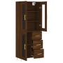 Aparador alto madera contrachapada marrón roble 69,5x34x180 cm de , Aparadores - Ref: Foro24-3198592, Precio: 179,30 €, Descu...