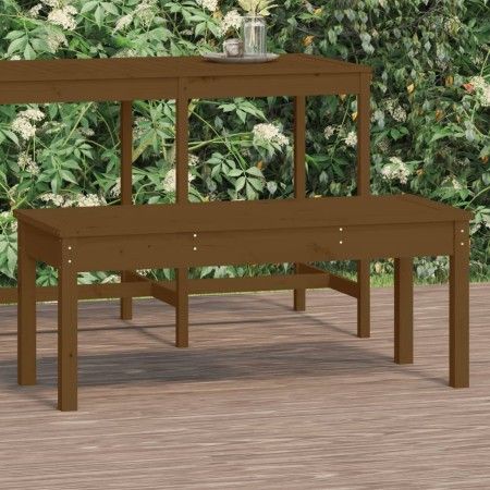 Banco de jardín madera maciza pino marrón miel 109x44x45 cm de vidaXL, Bancos de jardín - Ref: Foro24-824007, Precio: 53,46 €...