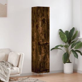 Aparador de madera contrachapada roble ahumado 34,5x34x180 cm de , Aparadores - Ref: Foro24-3199102, Precio: 101,70 €, Descue...