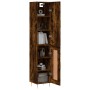 Aparador de madera contrachapada roble ahumado 34,5x34x180 cm de , Aparadores - Ref: Foro24-3199102, Precio: 101,70 €, Descue...