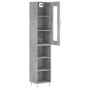 Aparador de madera contrachapada gris hormigón 34,5x34x180 cm de , Aparadores - Ref: Foro24-3199357, Precio: 89,50 €, Descuen...