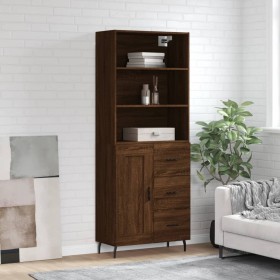 Aparador alto madera contrachapada marrón roble 69,5x34x180 cm de , Aparadores - Ref: Foro24-3190044, Precio: 179,62 €, Descu...