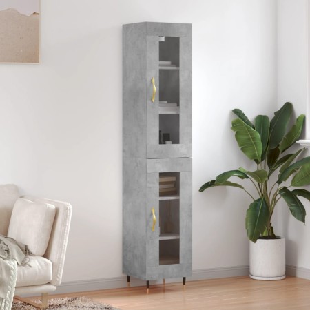 Aparador de madera contrachapada gris hormigón 34,5x34x180 cm de , Aparadores - Ref: Foro24-3199413, Precio: 99,24 €, Descuen...