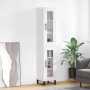 Aparador alto madera contrachapada blanco brillo 34,5x34x180 cm de , Aparadores - Ref: Foro24-3199451, Precio: 116,87 €, Desc...