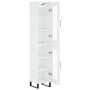 Aparador alto madera contrachapada blanco brillo 34,5x34x180 cm de , Aparadores - Ref: Foro24-3199451, Precio: 116,87 €, Desc...