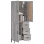 Aparador alto madera contrachapada gris sonoma 69,5x34x180 cm de , Aparadores - Ref: Foro24-3200015, Precio: 170,57 €, Descue...