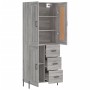 Aparador alto madera contrachapada gris sonoma 69,5x34x180 cm de , Aparadores - Ref: Foro24-3200015, Precio: 170,57 €, Descue...