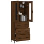 Aparador alto madera contrachapada marrón roble 69,5x34x180 cm de , Aparadores - Ref: Foro24-3198408, Precio: 183,54 €, Descu...