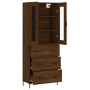 Aparador alto madera contrachapada marrón roble 69,5x34x180 cm de , Aparadores - Ref: Foro24-3198408, Precio: 183,54 €, Descu...