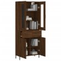 Aparador alto madera contrachapada marrón roble 69,5x34x180 cm de , Aparadores - Ref: Foro24-3198544, Precio: 199,83 €, Descu...