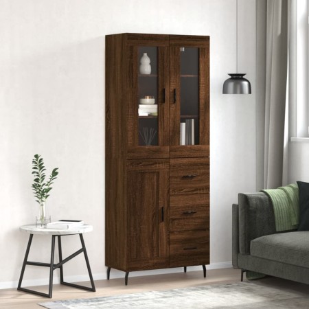 Aparador alto madera contrachapada marrón roble 69,5x34x180 cm de , Aparadores - Ref: Foro24-3198680, Precio: 190,97 €, Descu...