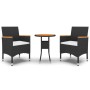 Juego de comedor de jardín 3 piezas ratán sintético negro de vidaXL, Conjuntos de jardín - Ref: Foro24-3058464, Precio: 171,4...
