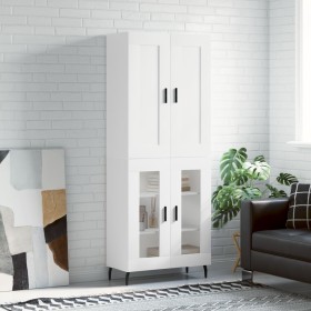 Aparador alto madera contrachapada blanco 69,5x34x180 cm de , Aparadores - Ref: Foro24-3199633, Precio: 177,74 €, Descuento: %