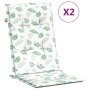 Cojines de silla de respaldo alto 2 uds tela estampado de hojas de , Cojines para sillas y sofás - Ref: Foro24-361262, Precio...