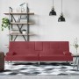 Sofá cama con portavasos cuero sintético rojo tinto de , Sofás - Ref: Foro24-351930, Precio: 297,67 €, Descuento: %