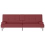 Sofá cama con portavasos cuero sintético rojo tinto de , Sofás - Ref: Foro24-351930, Precio: 297,67 €, Descuento: %