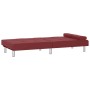 Sofá cama con portavasos cuero sintético rojo tinto de , Sofás - Ref: Foro24-351930, Precio: 297,67 €, Descuento: %