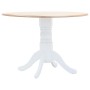 Mesa de comedor madera maciza de caucho blanco y marrón 106 cm en Mesas de comedor | Comprar online en Foru.es