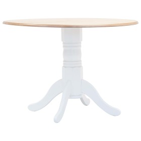 Mesa de comedor madera maciza de caucho blanco y marrón 106 cm en Mesas de comedor | Comprar online en Foru.es