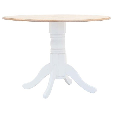Mesa de comedor madera maciza de caucho blanco y marrón 106 cm en Mesas de comedor | Comprar online en Foru.es