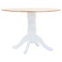 Mesa de comedor madera maciza de caucho blanco y marrón 106 cm en Mesas de comedor | Comprar online en Foru.es
