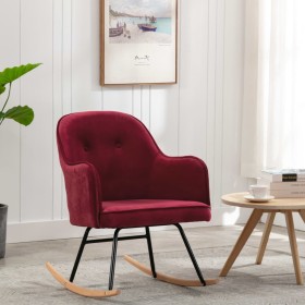Silla mecedora de terciopelo rojo vino tinto de , Mecedoras - Ref: Foro24-289523, Precio: 175,51 €, Descuento: %