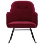 Silla mecedora de terciopelo rojo vino tinto de , Mecedoras - Ref: Foro24-289523, Precio: 175,51 €, Descuento: %