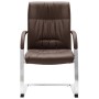 Silla de oficina voladiza de cuero sintético marrón de , Sillas de oficina - Ref: Foro24-289343, Precio: 129,99 €, Descuento: %