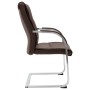 Silla de oficina voladiza de cuero sintético marrón de , Sillas de oficina - Ref: Foro24-289343, Precio: 129,99 €, Descuento: %