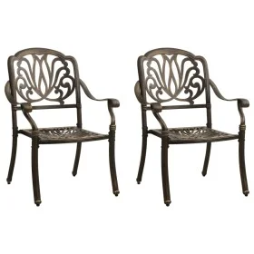 Sillas de jardín 2 unidades aluminio fundido bronce de vidaXL, Sillas de jardín - Ref: Foro24-315567, Precio: 368,89 €, Descu...