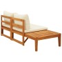 Banco de jardín y mesa cojines crema madera maciza de acacia de , Sofás modulares de exterior - Ref: Foro24-316314, Precio: 3...
