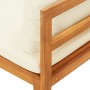 Banco de jardín y mesa cojines crema madera maciza de acacia de , Sofás modulares de exterior - Ref: Foro24-316314, Precio: 3...