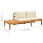 Banco de jardín y mesa cojines crema madera maciza de acacia de , Sofás modulares de exterior - Ref: Foro24-316314, Precio: 3...