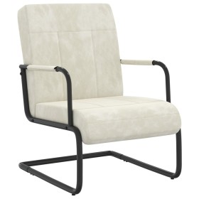 Silla voladiza de terciopelo blanco crema de , Sillones - Ref: Foro24-325797, Precio: 133,15 €, Descuento: %