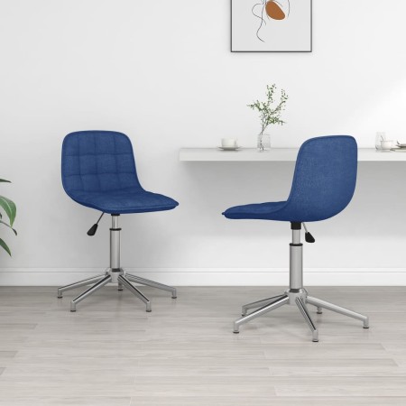 Sillas de comedor giratorias 2 unidades tela azul de , Sillas de comedor - Ref: Foro24-334055, Precio: 95,95 €, Descuento: %