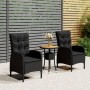Juego de comedor para jardín 3 piezas ratán sintético negro de vidaXL, Conjuntos de jardín - Ref: Foro24-3058545, Precio: 281...