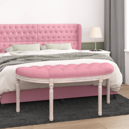 Banco de terciopelo rosa 110,5x45x49 cm de , Bancos - Ref: Foro24-344420, Precio: 138,35 €, Descuento: %