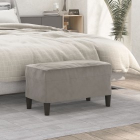 Banco de terciopelo gris claro 70x35x41 cm de , Bancos - Ref: Foro24-349397, Precio: 44,95 €, Descuento: %