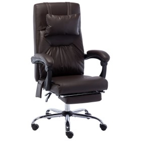Silla de oficina de masaje de cuero sintético marrón de , Sillas de oficina - Ref: Foro24-20297, Precio: 193,22 €, Descuento: %